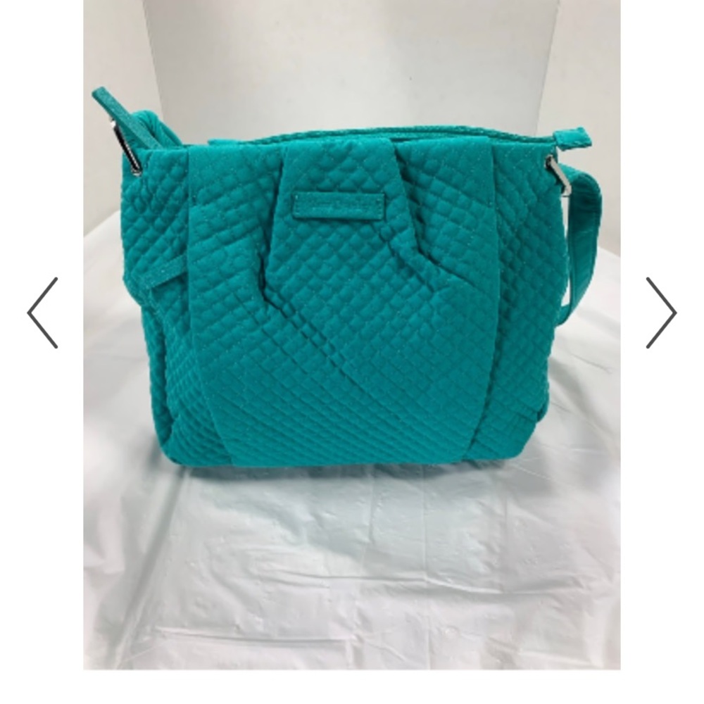 Quilted Teal Crossbody Tote Bag - Teal